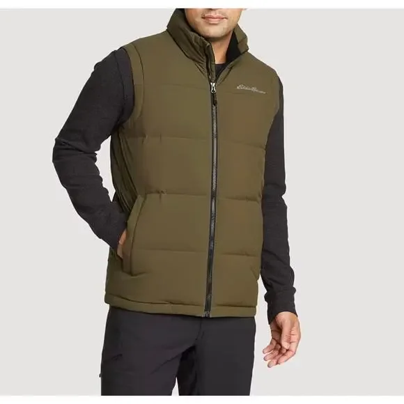 Eddie Bauer Men’s Down Puffer Vest Black Large 550 Fill Water-Repellent - Picture 2 of 8